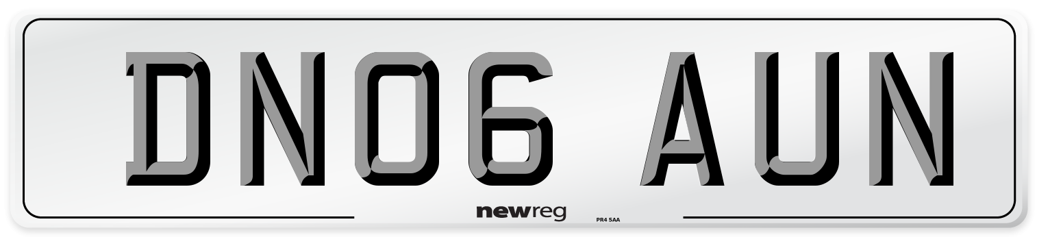 DN06 AUN Number Plate from New Reg